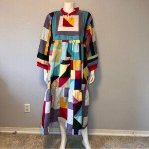 Hand Crafted Colorful Patchwork Dress